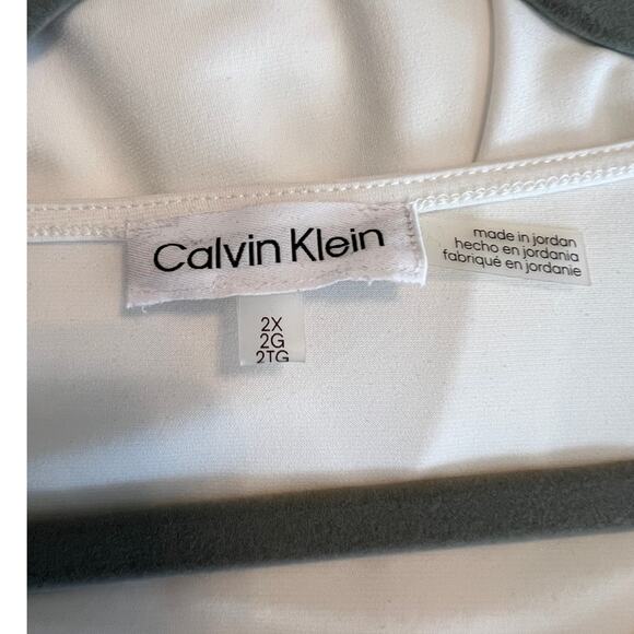 Calvin Klein White Puff Sleeve Blouse Size 2X - Picture 5 of 7